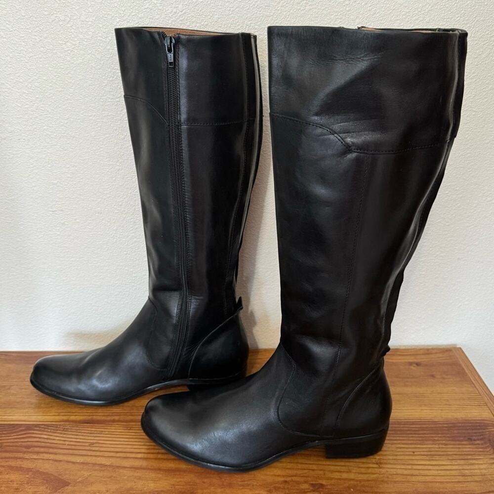 New! Retail $200 Corso Como Black Leather Tall Boots Size 9.5M - Picture 5 of 11
